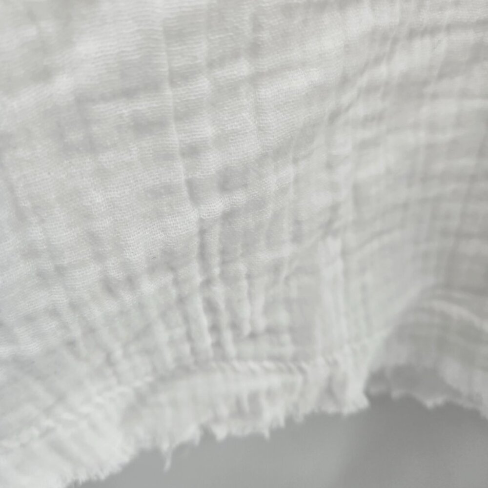 Natural Life White Gauze V-Neck Textured Cotton Long Sleeved Blouse Size Small - Picture 4 of 10